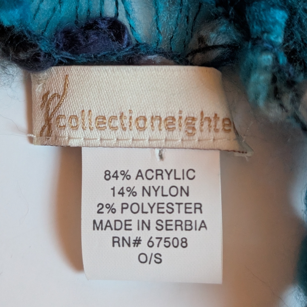 Elegant Blue Ruffled Scarf - Picture 5 of 7